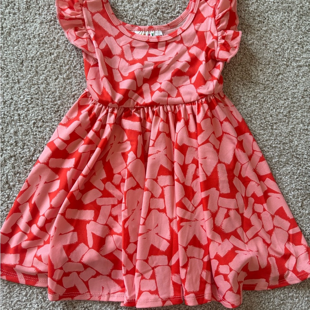 Pink Patterned Kids Dress